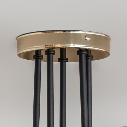 Lámpara de techo de montaje en superficie OXFORD 5xE27/15W/230V dorado/negro