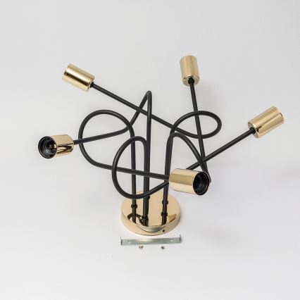 Lámpara de techo de montaje en superficie OXFORD 5xE27/15W/230V dorado/negro