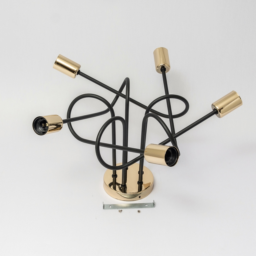 Lámpara de techo de montaje en superficie OXFORD 5xE27/15W/230V dorado/negro