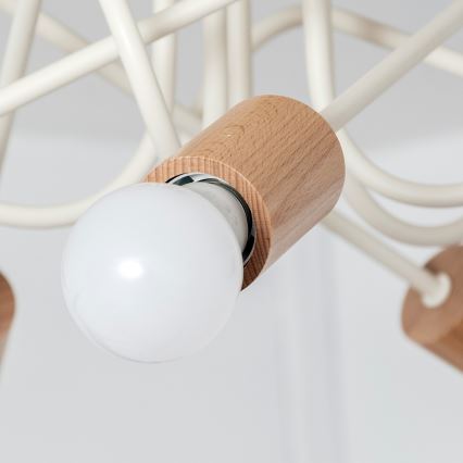 Lámpara de techo de montaje en superficie OXFORD 5xE27/15W/230V pino/crema