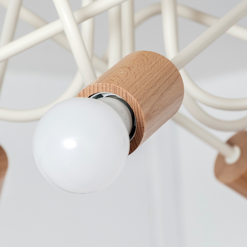 Lámpara de techo de montaje en superficie OXFORD 5xE27/15W/230V pino/crema