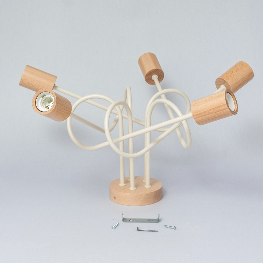 Lámpara de techo de montaje en superficie OXFORD 5xE27/15W/230V pino/crema