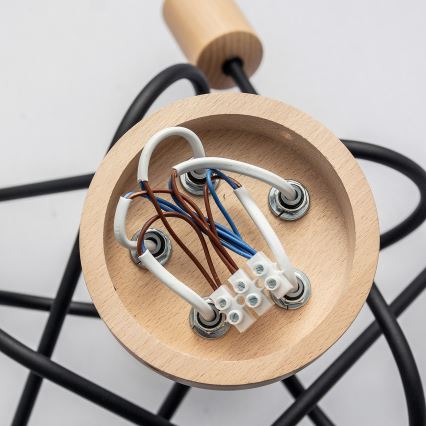 Lámpara de techo de montaje en superficie OXFORD 5xE27/15W/230V pino/negro