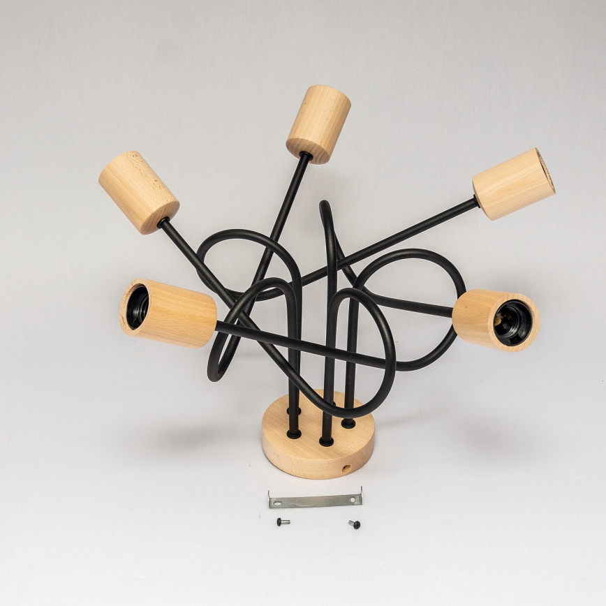 Lámpara de techo de montaje en superficie OXFORD 5xE27/15W/230V pino/negro