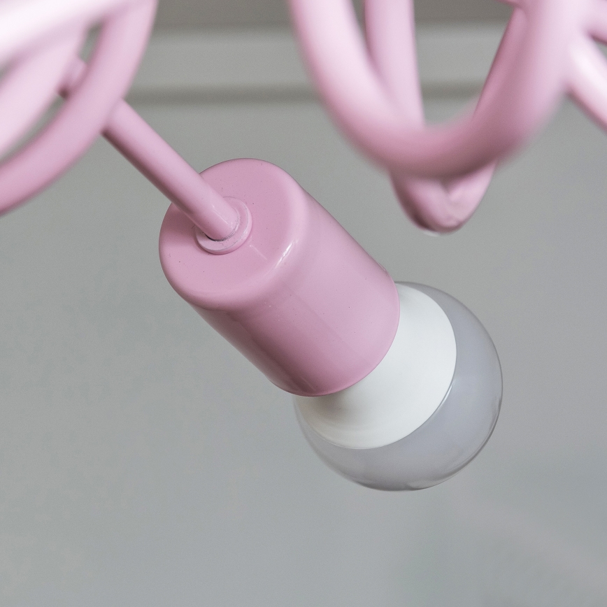 Lámpara de techo de montaje en superficie OXFORD 5xE27/15W/230V, rosa