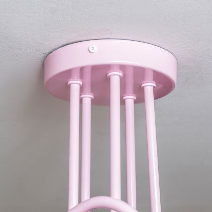 Lámpara de techo de montaje en superficie OXFORD 5xE27/15W/230V, rosa