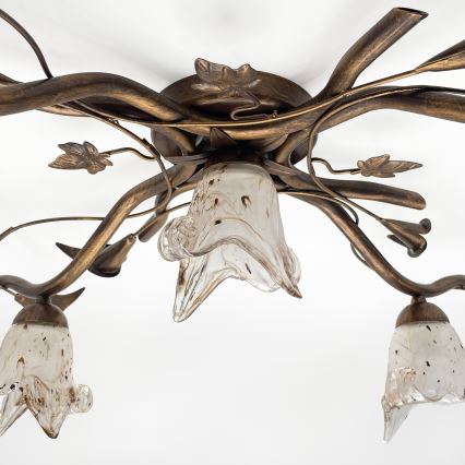 Lámpara de techo de montaje en superficie ROZETA 5xE14/40W/230V, acabado en bronce