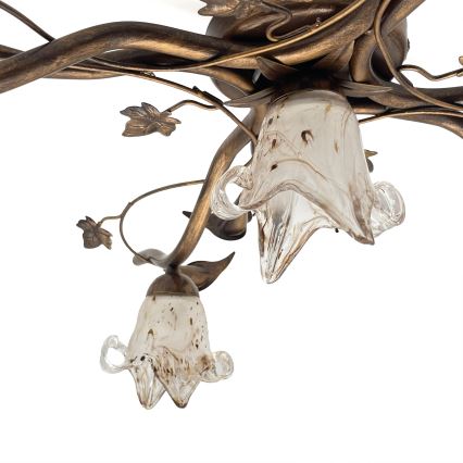 Lámpara de techo de montaje en superficie ROZETA 5xE14/40W/230V, acabado en bronce