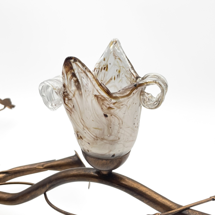 Lámpara de techo de montaje en superficie ROZETA 5xE14/40W/230V, acabado en bronce