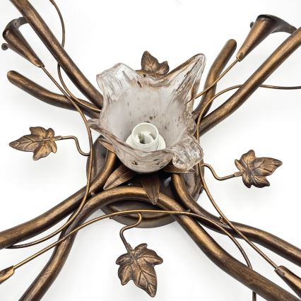 Lámpara de techo de montaje en superficie ROZETA 5xE14/40W/230V, acabado en bronce