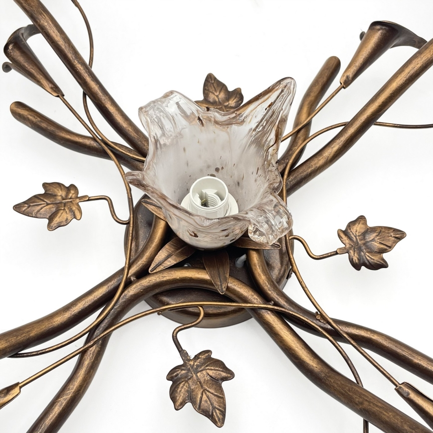 Lámpara de techo de montaje en superficie ROZETA 5xE14/40W/230V, acabado en bronce