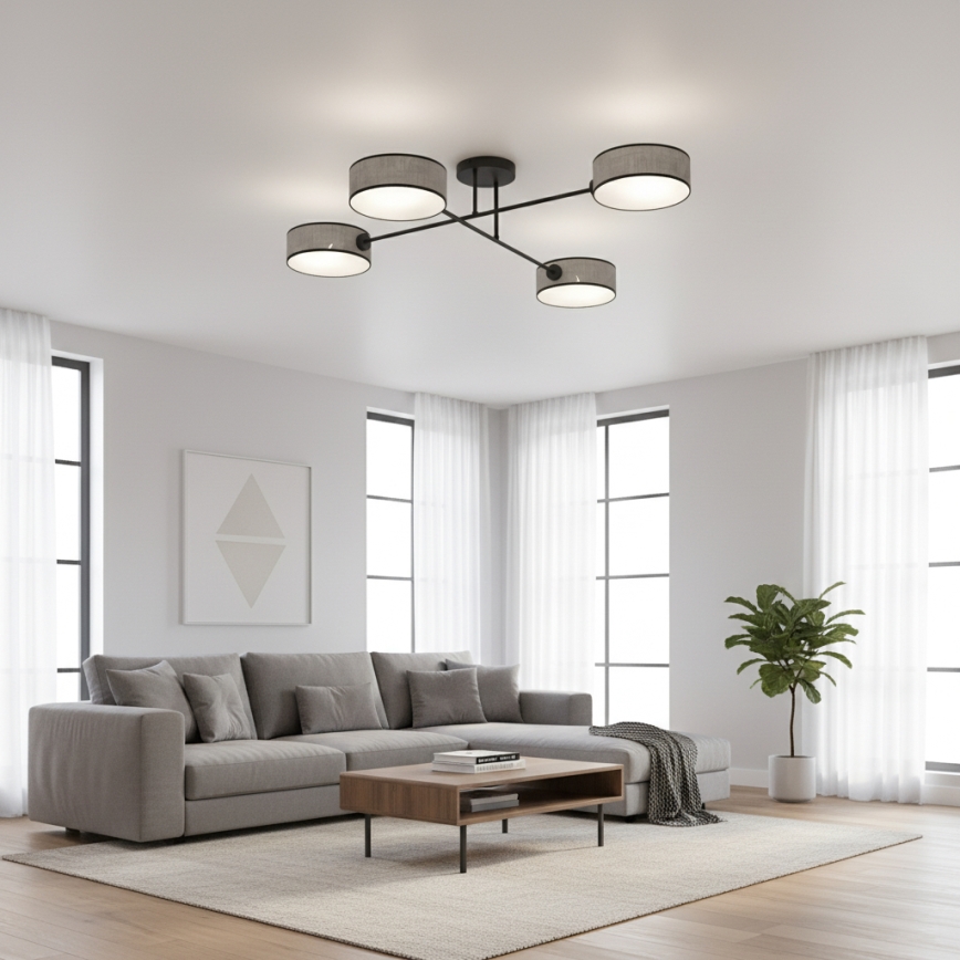 Lámpara de techo de montaje superficial MAGA 4xE14/10W/230V gris