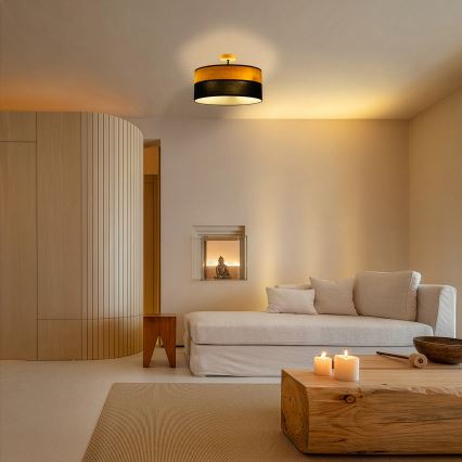 Lámpara de techo de superficie ALBA 3xE27/15W/230V Ø 40 cm negro/marrón