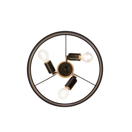 Lámpara de techo de superficie ALBA 3xE27/15W/230V Ø 40 cm negro/marrón