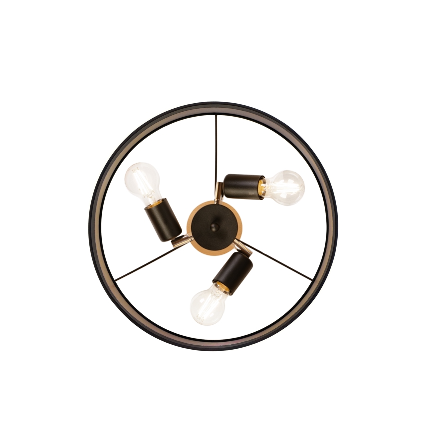 Lámpara de techo de superficie ALBA 3xE27/15W/230V Ø 40 cm negro/marrón