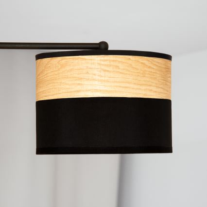 Lámpara de techo de superficie ALBA 3xE27/15W/230V Ø 66 cm negro/marrón