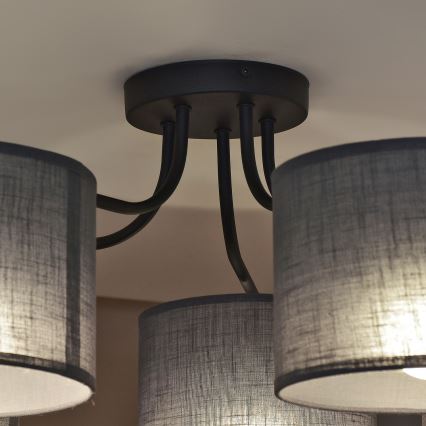 Lámpara de techo de superficie ALBA 5xE27/15W/230V gris