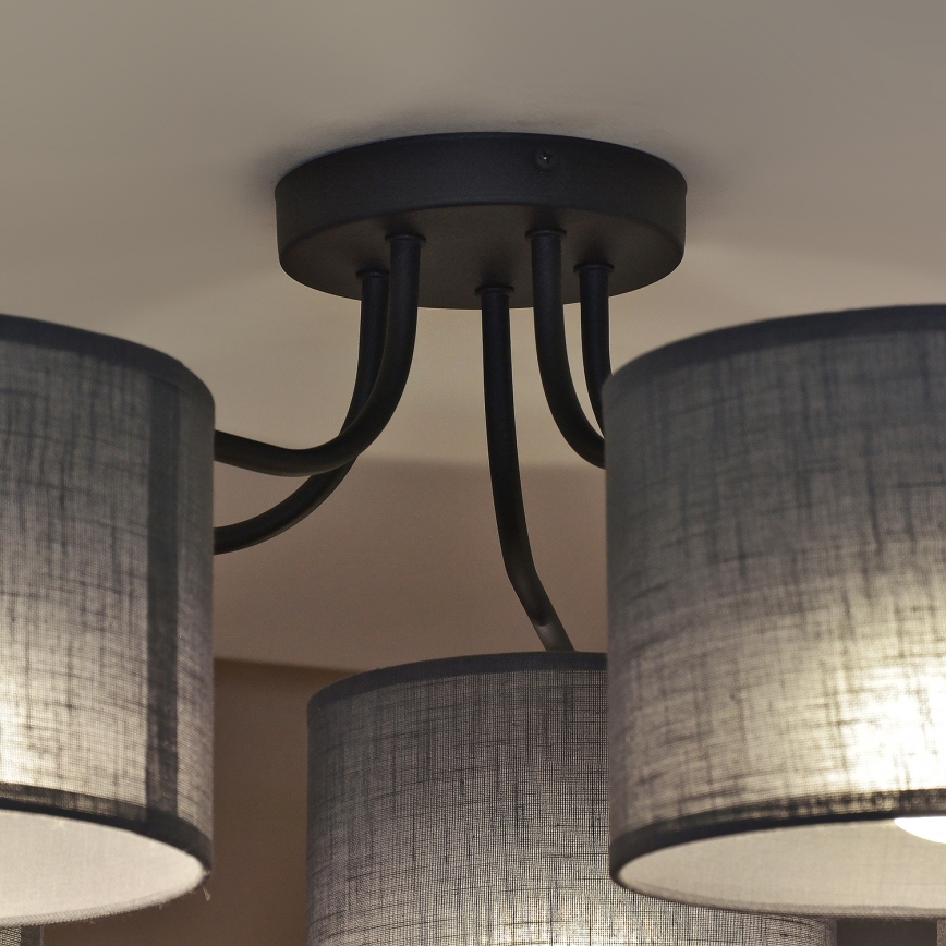 Lámpara de techo de superficie ALBA 5xE27/15W/230V gris