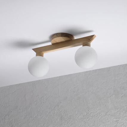 Lámpara de techo de superficie ANTONIO 2xG9/5W/230V roble/blanco
