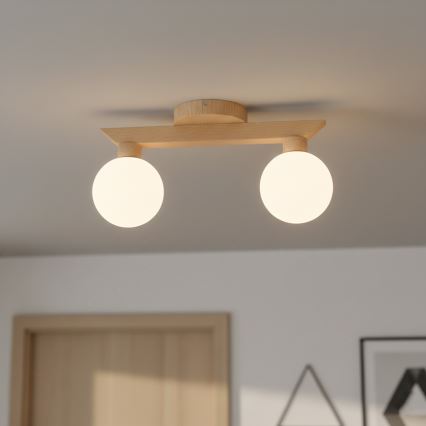 Lámpara de techo de superficie ANTONIO 2xG9/5W/230V roble/blanco