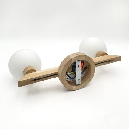 Lámpara de techo de superficie ANTONIO 2xG9/5W/230V roble/blanco