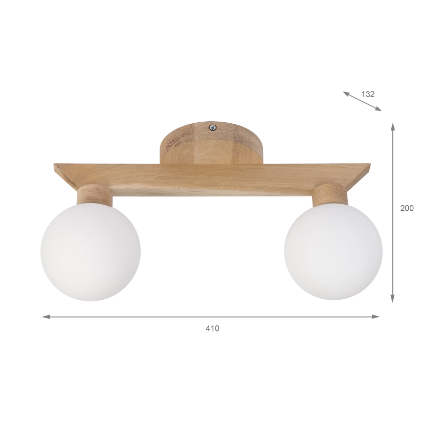 Lámpara de techo de superficie ANTONIO 2xG9/5W/230V roble/blanco