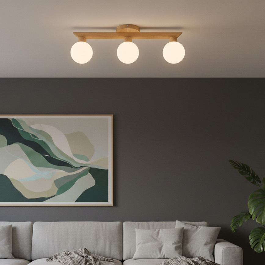 Lámpara de techo de superficie ANTONIO 3xG9/5W/230V roble/blanco