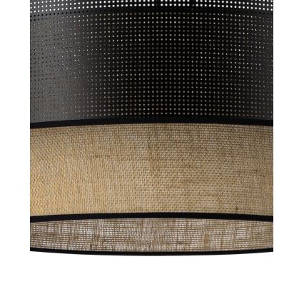 Lámpara de techo de superficie BORHO 1xE27/60W/230V negra/yute