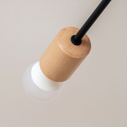 Lámpara de techo de superficie CAMBRIDGE 4xE27/15W/230V, acabado pino