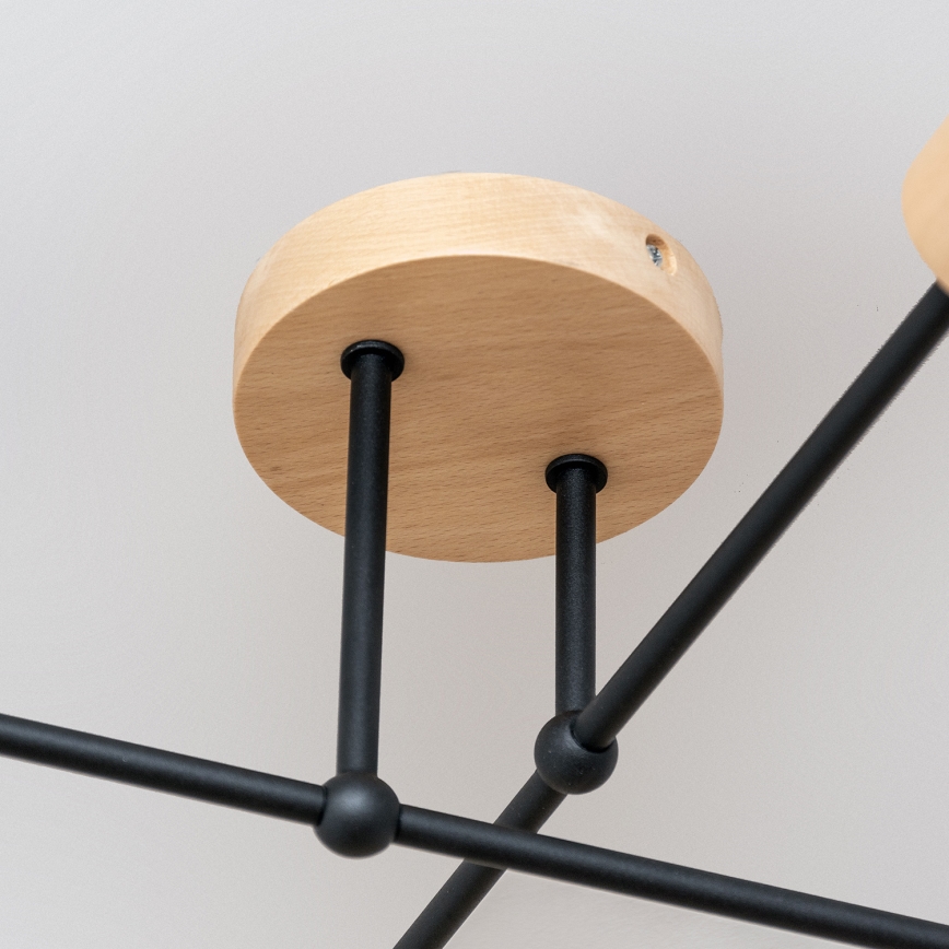 Lámpara de techo de superficie CAMBRIDGE 4xE27/15W/230V, acabado pino