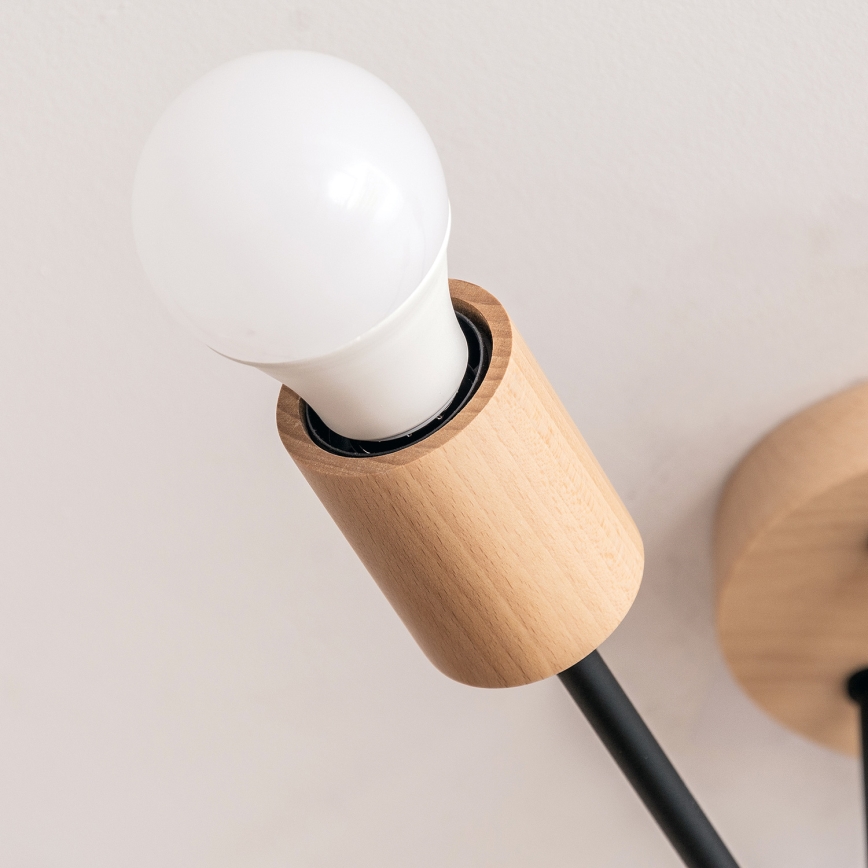 Lámpara de techo de superficie CAMBRIDGE 6xE27/15W/230V, acabado en pino