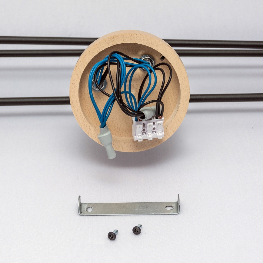 Lámpara de techo de superficie CAMBRIDGE 6xE27/15W/230V, acabado en pino