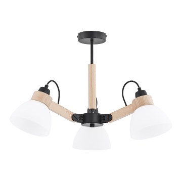 Lámpara de techo de superficie DANTONA 3xE27/15W/230V negro/beige