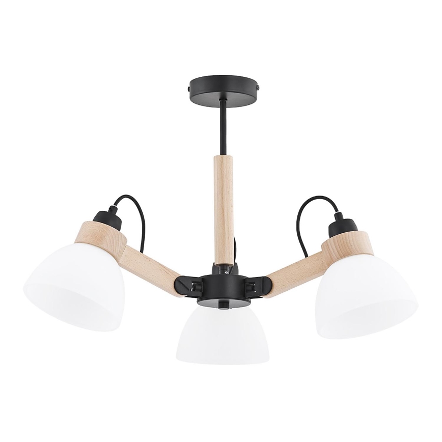 Lámpara de techo de superficie DANTONA 3xE27/15W/230V negro/beige