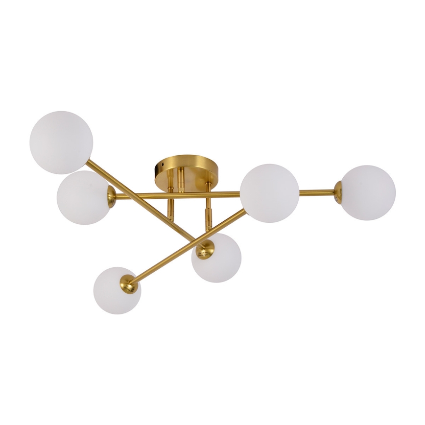 Lámpara de techo de superficie DORADO 6xG9/28W/230V, acabado dorado