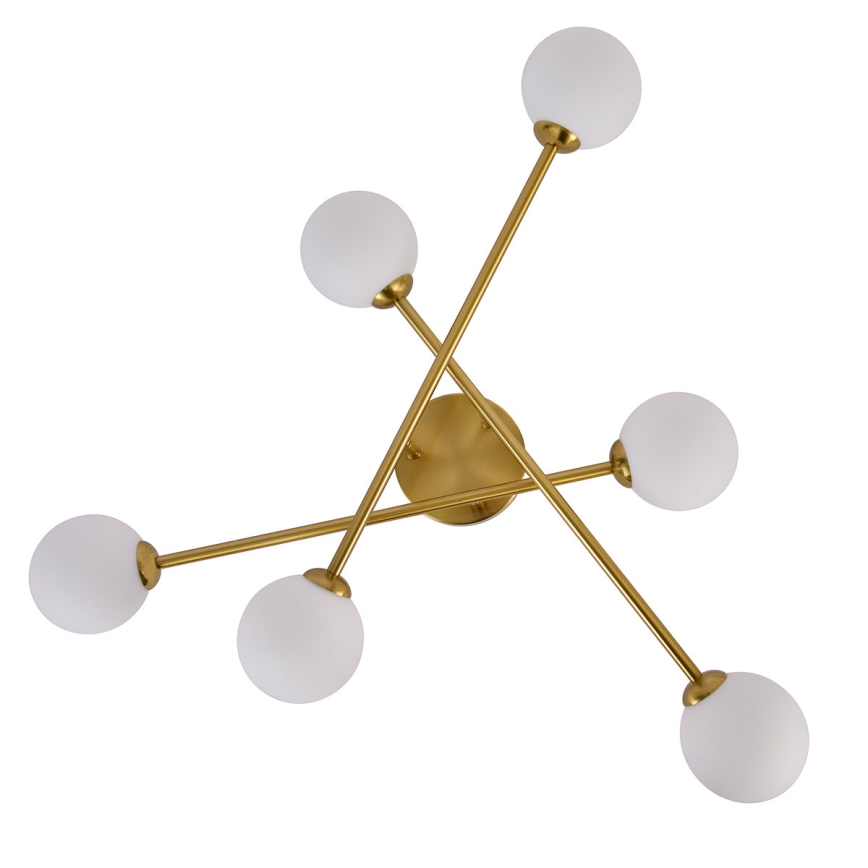 Lámpara de techo de superficie DORADO 6xG9/28W/230V, acabado dorado