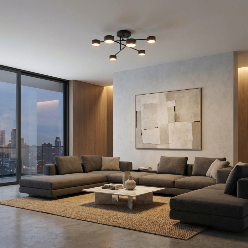 Lámpara de techo de superficie HALO 6xGX53/10W/230V negra