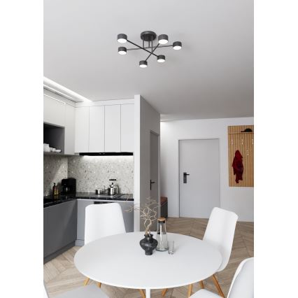 Lámpara de techo de superficie HALO 6xGX53/10W/230V negra
