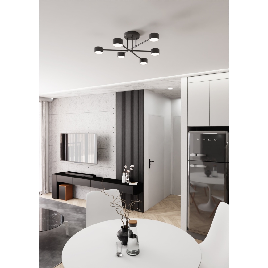 Lámpara de techo de superficie HALO 6xGX53/10W/230V negra