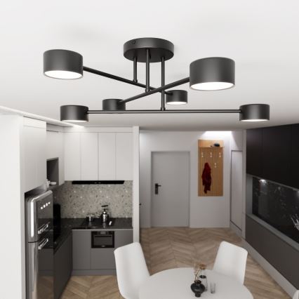 Lámpara de techo de superficie HALO 6xGX53/10W/230V negra