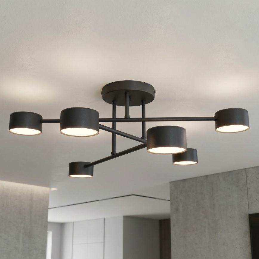 Lámpara de techo de superficie HALO 6xGX53/10W/230V negra