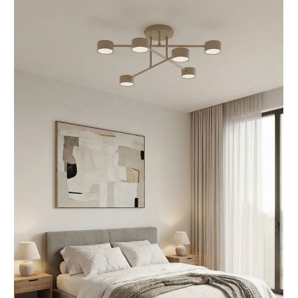 Lámpara de techo de superficie HALO 6xGX53/12W/230V beige