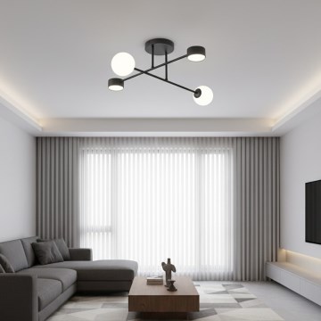 Lámpara de techo de superficie HOLON 2xG9/8W/230V + 2xGX53/12W negra