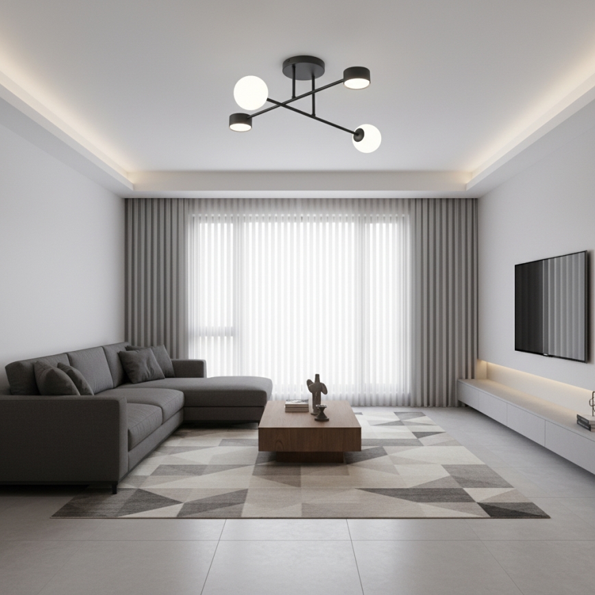 Lámpara de techo de superficie HOLON 2xG9/8W/230V + 2xGX53/12W negra