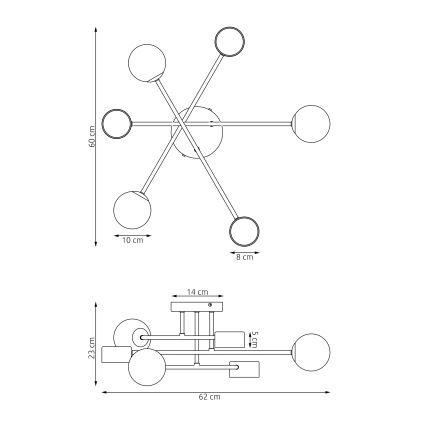Lámpara de techo de superficie HOLON 3xG9/8W/230V + 3xGX53/12W blanca