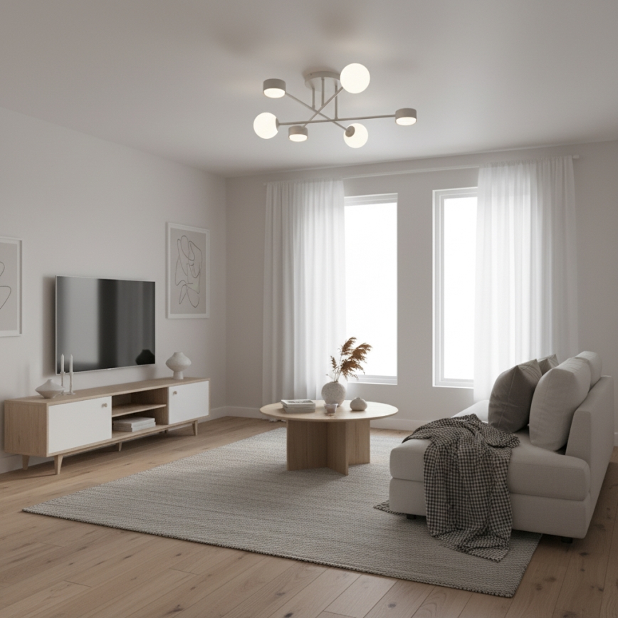 Lámpara de techo de superficie HOLON 3xG9/8W/230V + 3xGX53/12W gris