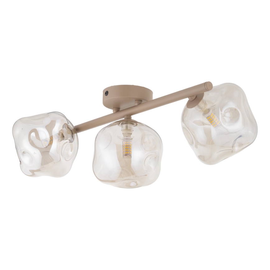 Lámpara de techo de superficie LAVA 3xG9/8W/230V beige/ahumado