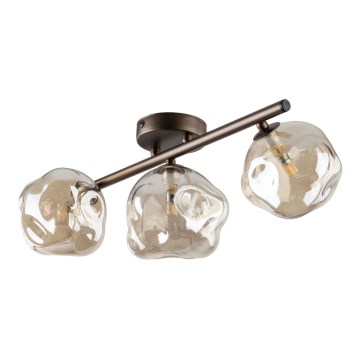 Lámpara de techo de superficie LAVA 3xG9/8W/230V bronce/beige ahumado