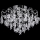 Lámpara de techo de superficie LED estilo candelabro, 5 x E27 (máx. 60 W, 230 V) + 5 x LED 3 W, Ø 50 cm, cromo brillante