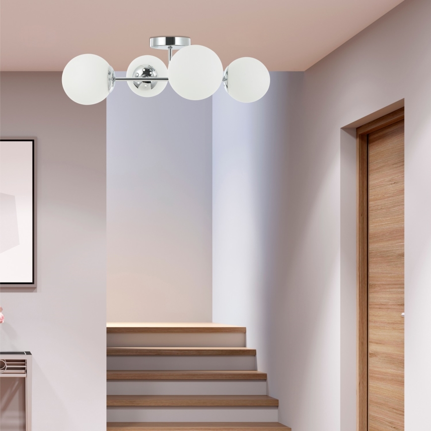 Lámpara de techo de superficie MADDIE 4xE14/5W/230V cromo brillante